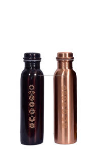 Durable Copper Metal <b>Drinkware</b> Bottle with 7 Chakras Design Eco-Friendly and <b>Disposable</b> for Drinking - Product Image 4