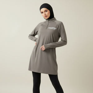 เสื้อแขนยาวผู้หญิงทรงสวยเรียบหรู มีรูสอดนิ้วโป้ง เป็นมิตรต่อสิ่งแวดล้อม ระบายอากาศได้ดี UPF50+ เหมาะสำหรับเล่นกีฬาทุกฤดู ใส่ซ้อนกันได้ - Product Image 1