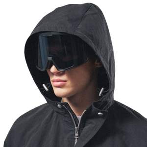 Veste coupe-vent Ripstop pour homme, veste légère à capuche avec poignets élastiques, vêtements de sport d'extérieur, veste tendance en noir - Product Image 3