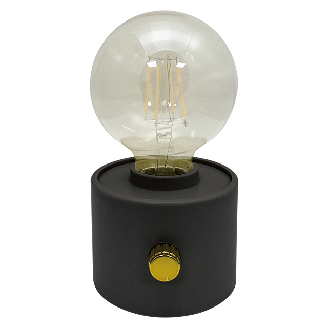 Vintage Dimmable ABS Cordless Lamp Filament LED 2700K Warm White Novelty Shade Battery-Powered Rechargeable Type-C Charging