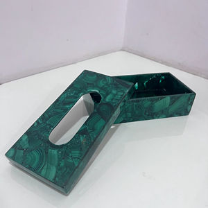 Portarrollos de Papel Decorativo de Piedra Semipreciosa Verde de Primera Calidad, Caja Rectangular Ideal para la Isla de la Cocina y la Mesa de Comedor - Product Image 1