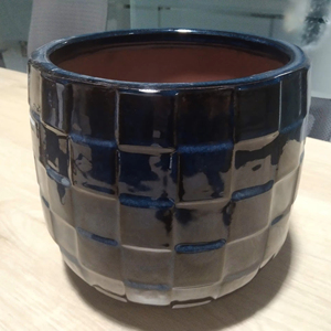 [Jason] Minimalist Square Pattern Glazed <b>Ceramic</b> <b>Pot</b>-Eco-Friendly Durable Round Porcelain Planter for Home and Office Decoration - Product Image 1