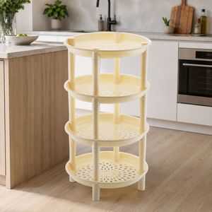 Four-Tier Rectangular <b>Plastic</b> Multifunction Modern Storage <b>Rack</b> Rotating Design for Kitchen Spice Organization Minimalist - Product Image 3