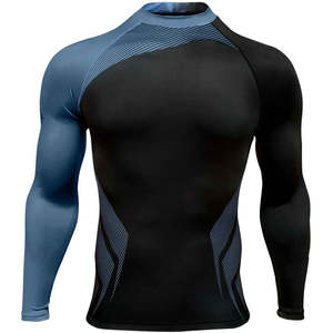 Camiseta de compresión de manga corta para hombre, para MMA, BJJ, entrenamiento, transpirable, de secado rápido, para gimnasio, con estampado serigrafiado - Product Image 1