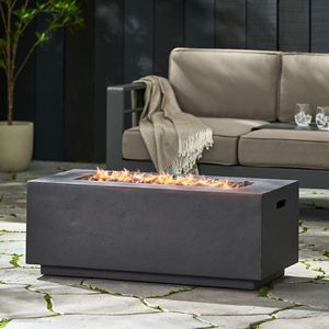 Brasero rectangulaire extérieur au propane en béton MgO de 40 000 BTU, gris clair de 40 po - Couvercle de réservoir non inclus - Product Image 4