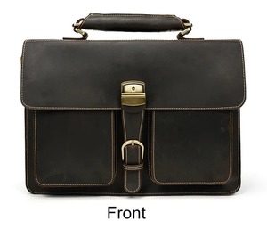 Maletín de Cuero 100% Genuino Vintage para Uso Diario, Oficina, Negocios, Portátil, para Hombre, LLB-0351 - Product Image 2