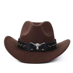 Chapeau de cowboy occidental style export européen-américain, 100 % polyester, broderie 3D, pour hommes et femmes, décontracté et tendance pour l'été - Product Image 3