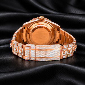Montre pour homme Raj Gems en acier inoxydable avec cristaux de diamant, cadran carré de 30 mm, mouvement à quartz analogique, bracelet de luxe tendance avec affichage de la date - Product Image 2