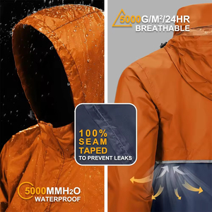 Veste de cyclisme imperméable pour homme, coupe-vent, avec capuche et fermeture éclair quart, à prix avantageux - Product Image 4