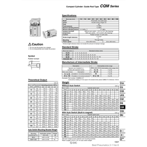 กระบอกลมคอมแพคขนาดกะทัดรัด CDQMB20-20ชิ้นส่วนนิวเมติก SMC - Product Image 3