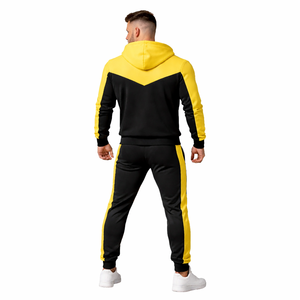 Conjunto Deportivo para Hombre, Sudadera con Capucha Negra y Amarilla, Pantalones Jogger, Ropa Deportiva, Traje de Entrenamiento, Diseño Personalizado OEM - Product Image 5