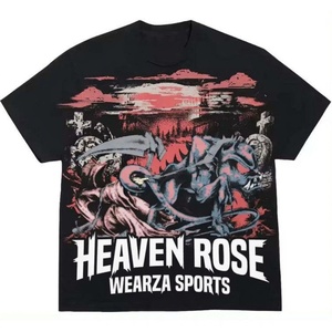 Camiseta Oversize de Algodón 100% con Gráfico Gótico Oscuro de Demonio para Hombre, Estilo Urbano Pesado, Estampado Serigrafiado, Venta al por Mayor OEM B2B - Product Image 1