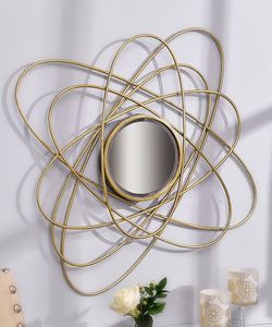 Modern Round Metal Wall <b>Mirror</b> Decorative Framed Design - Product Image 3