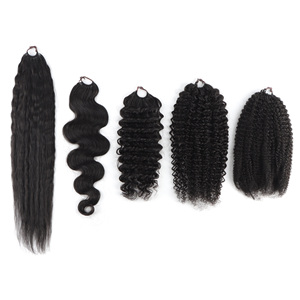 <span class=keywords><strong>Extensions</strong></span> de <span class=keywords><strong>cheveux</strong></span> humains au crochet à pointe en plumes réutilisables de 100g, 18 pouces, <span class=keywords><strong>cheveux</strong></span> bouclés crépus - Product Image 1