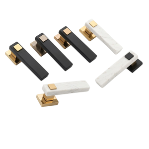 Premium Real Marble Mortise Door <b>Handle</b> Set |Luxury Designer Lever <b>Handles</b> in Antique,Graphite & Gold Finish for Interior Doors - Product Image 1