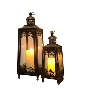 Lanterne à bougie en bronze de qualité supérieure, métal et verre, porte-bougie suspendu pour décoration intérieure et extérieure, mariage, balcon et table. - Product Image 5