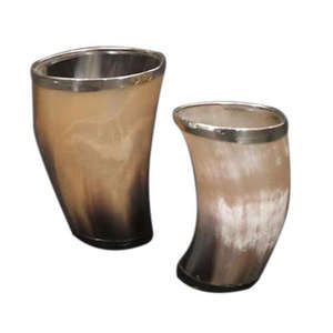 Verre à vodka en corne naturelle, mini-verres à tequila, coupe à boire en corne de buffle de style viking - Product Image 4