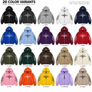 Sweat à capuche zippé personnalisé avec logo, effet délavé, noir, motif géométrique vintage, coton 350 g/m², hiver, poche avant, coupe classique, homme, service OEM - Product Image 6