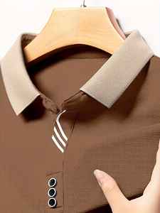 Chemise de golf décontractée pour homme, en jersey écologique, à manches courtes, avec col classique, 220 grammes - Product Image 2