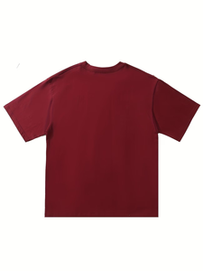 T-shirt en jersey tricoté décontracté pour homme, col rond, manches courtes, couleur unie, coton anti-plis, grande taille 260G, fabriqué au Bangladesh - Product Image 2