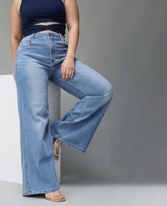 Knee-Length Ladies Denim <b>Boot</b> Cut Jeans Eco-Friendly Regular Fit - Product Image 2