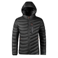 Veste d'hiver en polyester à capuche doublée de polaire pour homme, épaisseur standard, avec logo brodé personnalisé, prix usine CN Bangladesh