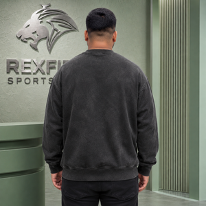 Custom Oversized <b>Sweatshirt</b> Men Heavyweight Cotton <b>Fleece</b> Pullover Crewneck Printed Streetwear Loose Fit <b>Sweatshirts</b> Manufacture - Product Image 2