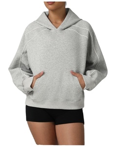 Sudadera con Capucha para Mujer, Cuello Alto, Tejido Jersey Transpirable, Mangas Farol, Personalizada con Estampado, para Invierno/Otoño - Product Image 2