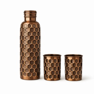 Luxury Forest Green Solid Copper Hydration <b>Flask</b> Smooth Velvet-Touch Matte Body Reusable <b>Bottle</b> - Product Image 4