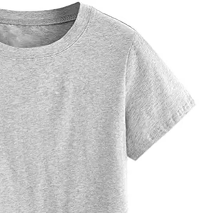 Camiseta Corta para Mujer, Cuello Redondo, Manga Corta, 100% Algodón Jersey, Color Sólido, Estilo Casual para Verano - Product Image 3