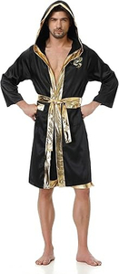 High Quality Boxing Robe With Hood <b>Red</b> Color Custom Design Wrestling Boxing Robe MMA Mai Thai Training Boxing Robe OEM - Product Image 4