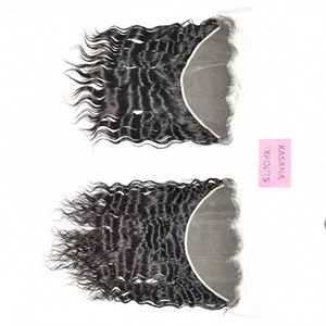 Cheveux Indiens en Gros 13*6 Frontal Couleur Naturelle Noir Femme Cheveux Indiens Vierge Remy Ondulés Alignés Cuticules Cheveux Humains Indiens - Product Image 5