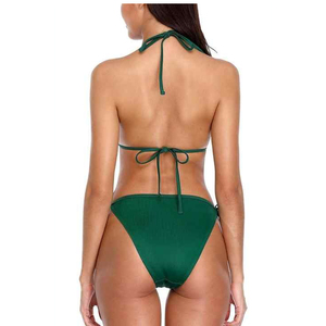 Traje de Baño Bikini para Mujer, Conjunto de Dos Piezas, Color Sólido, Sexy, Disponible al por Mayor, Nuevo Diseño de Bikini para Venta en Línea - Product Image 3