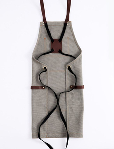 Tablier de soudeur en cuir sans manches de haute qualité pour hommes, résistant à la chaleur et aux flammes, tablier de travail robuste à 6 poches pour cuisine, chef, barbier - Product Image 2