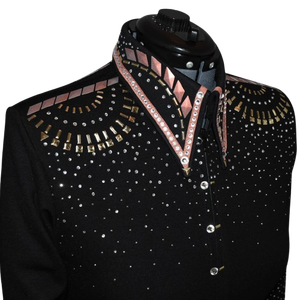 Camisa de Lujo con Pedrería para Exhibición Ecuestre, para Competencias de Vaqueras y Rodeo, Ligera, Ecológica y de Secado Rápido - Product Image 4