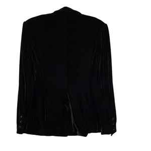 Blazer en velours noir italien vintage des années 90 : veste rétro pour femme - Product Image 2