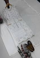 TENNECY Robe longue pour femme en dentelle fantaisie réversible en résille douce, infroissable, séchage rapide, coupe classique, travail artisanal, pour fêtes, Diwali, mariages