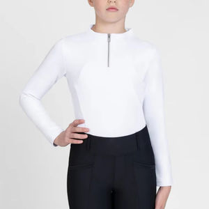 Haut de base équestre pour enfants en tissu extensible doux, coupe élégante, vêtements d'équitation confortables, sous-vêtements d'équitation de haute qualité - Product Image 1
