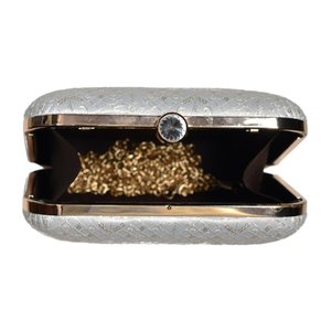 Bolso de Mano con Bordado de Cuadros Blancos, Elegante Bolso de Noche de Diseñador para Mujer, para Eventos - Product Image 3