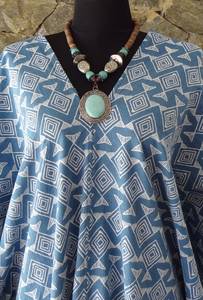 Robe caftan japonaise en coton mélangé durable, col en V, coupe ample et décontractée, vêtements traditionnels pour femmes - Product Image 3