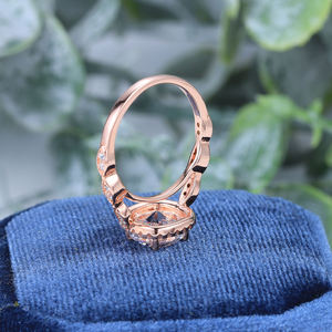Anillo de Cóctel Unisex AMBER JEWELS con Diseño de Hoja Moderna, Geométrico, Estilo Hiphop, con Diamante Cultivado en Laboratorio, Oro Sólido de 14K, Engaste de Puntas, Certificado IGI - Product Image 2