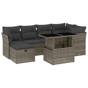 Juego de Sofás de Jardín de Ratán PE Gris con Reposabrazos Ajustables Grandes, Muebles de Exterior Premium con Asientos Cómodos - Product Image 2