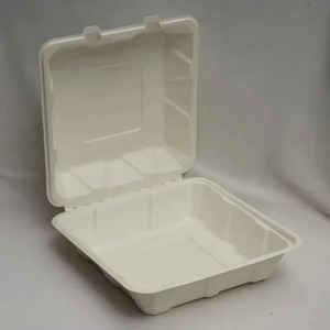 Contenedor de Alimentos Desechable Ecológico Moderno Tipo Concha 8x8 de Pulpa, de Gran Venta, para Hoteles, Eventos y Catering - Oceanic Global - Product Image 3