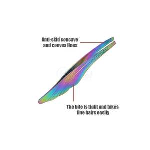 Ensemble de pinces à sourcils multicolores avec revêtement plasma, 4 pièces, outils de toilettage en acier inoxydable, design personnalisé - Product Image 2