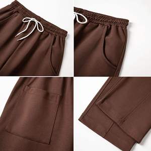 Men's Brown <b>Harem</b> Pants Mid Elastic Waist Drawstring Casual Joggers Side Pockets Breathable Canvas 100% Polyester Summer Wear - Product Image 5
