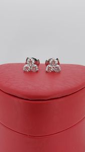 Modern Style Moissanite Round Cut Three Stone <b>Stud</b> <b>Earrings</b> For Women's 925 <b>Silver</b> Fine Trendy Party Jewelry For Wedding Charms - Product Image 2