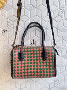 2026 Luxury Designer Hand Tooled Carving Leather Speedy Handbag Gypsy <b>Boho</b> Checkers Pattern Western Stylish Women Shoulder <b>Bag</b> - Product Image 3