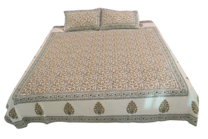 Hand Block Print Cotton Bedsheet Ethnic Floral Indian <b>Bedding</b> for Home Decor for Best Price - Product Image 1