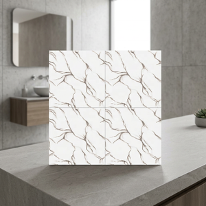 China Oceano 400x400mm Porcelana gris pulida Azulejos de pared de cerámica Ladrillo refractario para exteriores para uso en el baño del centro comercial Venta - Product Image 3
