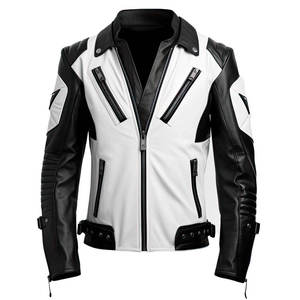 High Quality Custom Made Genuine Cowhide Leather <b>Motorcycle</b> <b>Jacket</b> Abrasion Windproof Resistant Plus Size Breathable Motorbike - Product Image 1